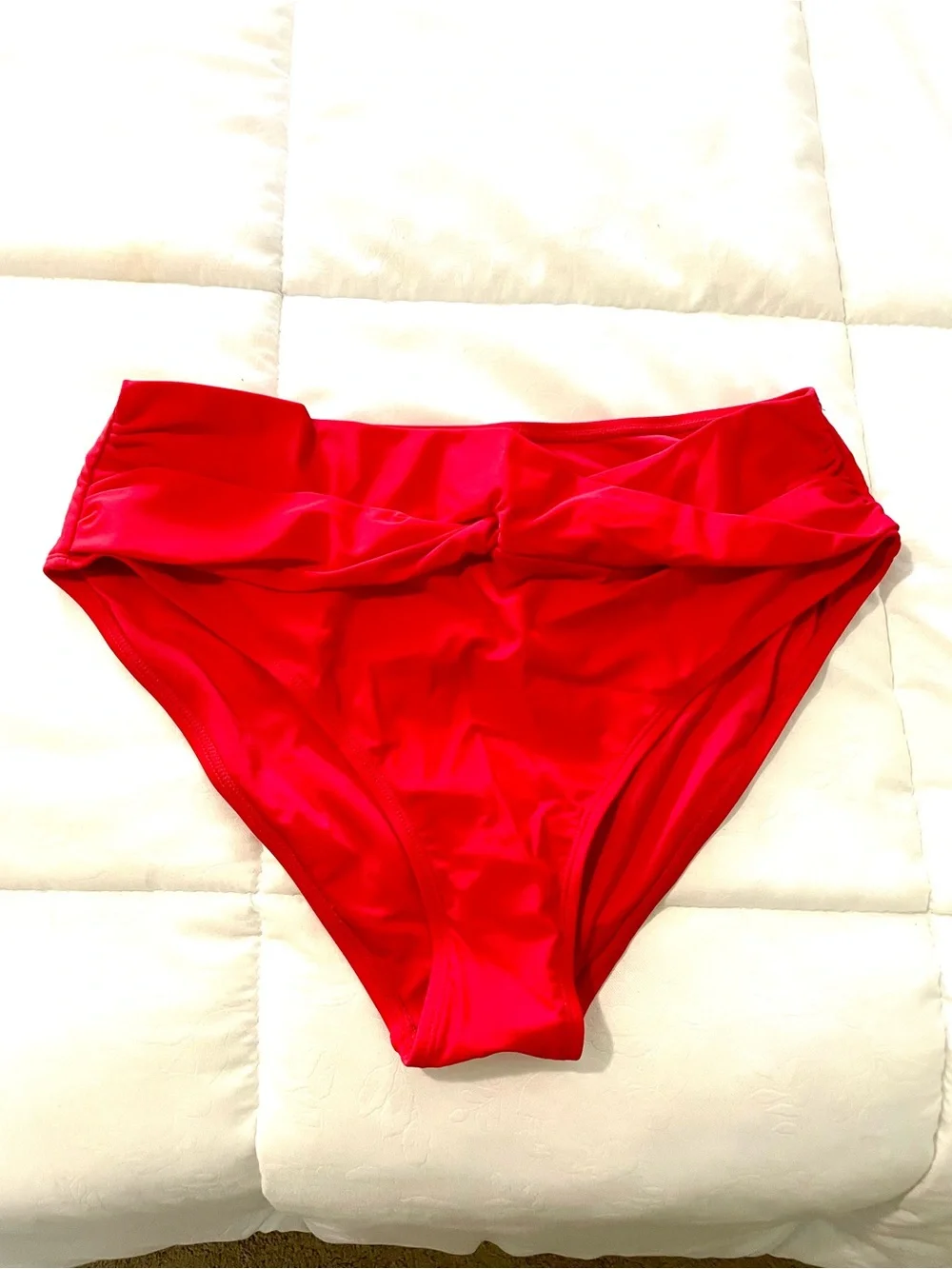 Tempt Me Twist Front Red Bikini Bottoms